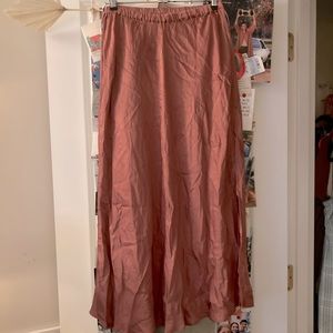 Classic Silk Midi Skirt
